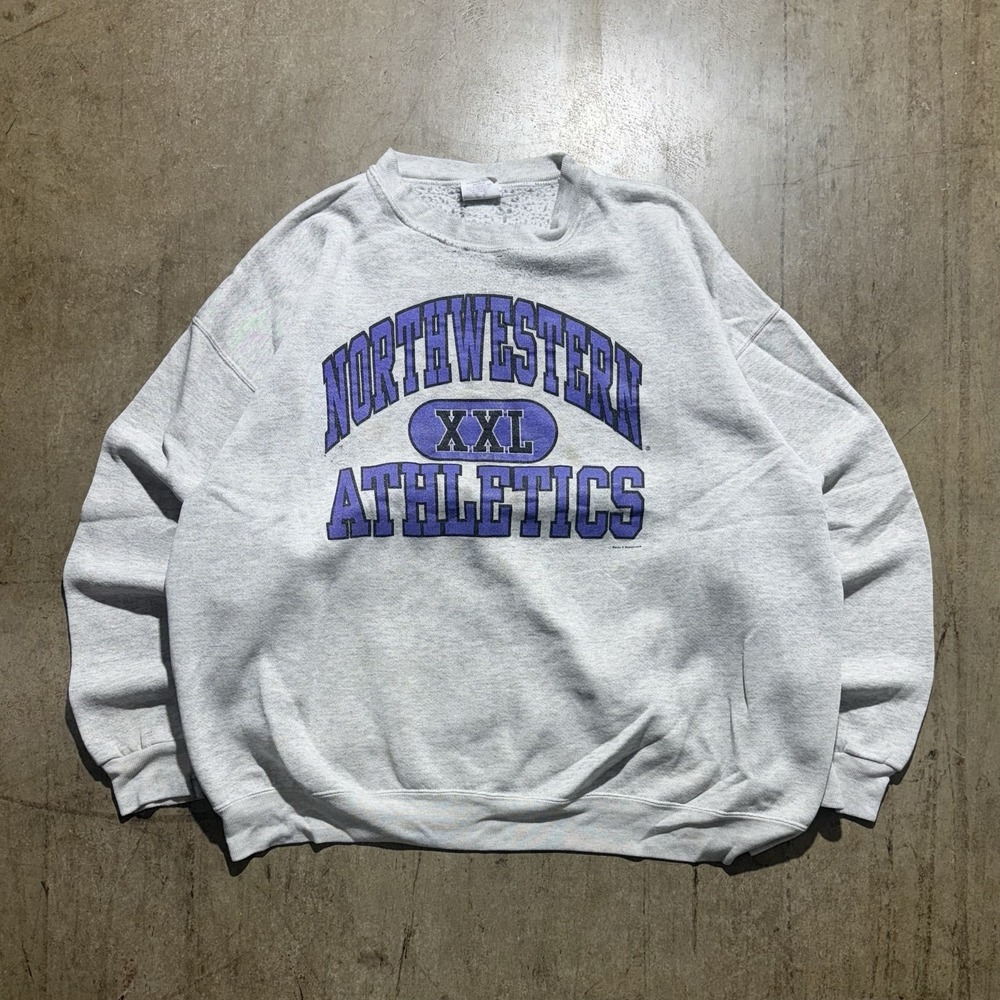 Northwestern Wildcats Sweatshirt Mens 2XL Gray NCAA College Athletics Santee